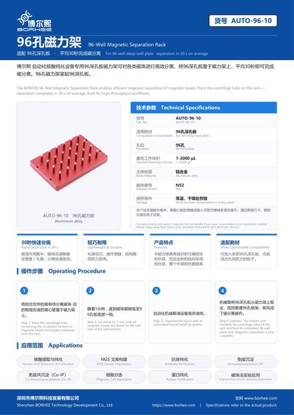 AUTO-96-10 96孔磁力架 产品彩页
