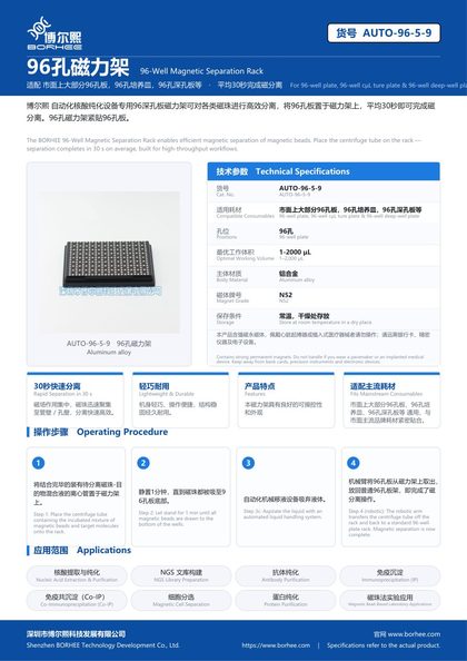 AUTO-96-5-9 96孔磁力架 产品彩页