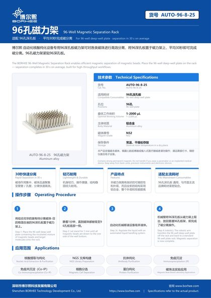 AUTO-96-8-25 96孔磁力架 产品彩页