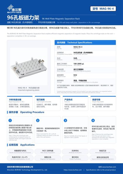 MAG-96-4 96孔板磁力架 产品彩页